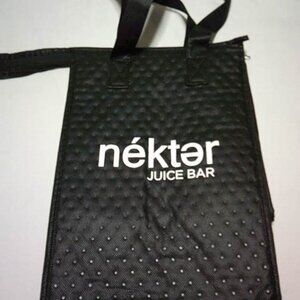NEKTER BLACK JUICE BAR THERMAL INSULATED TOTE BAG w/ HANDLES NICE 👨👩